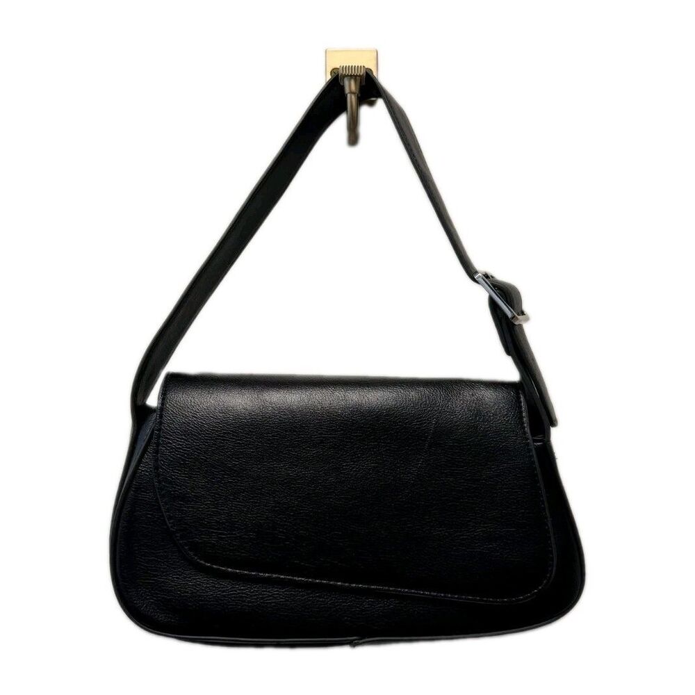 BCBGeneration Asymmetrical Flap Shoulder Bag Purse Black BCBG Handbag Medium